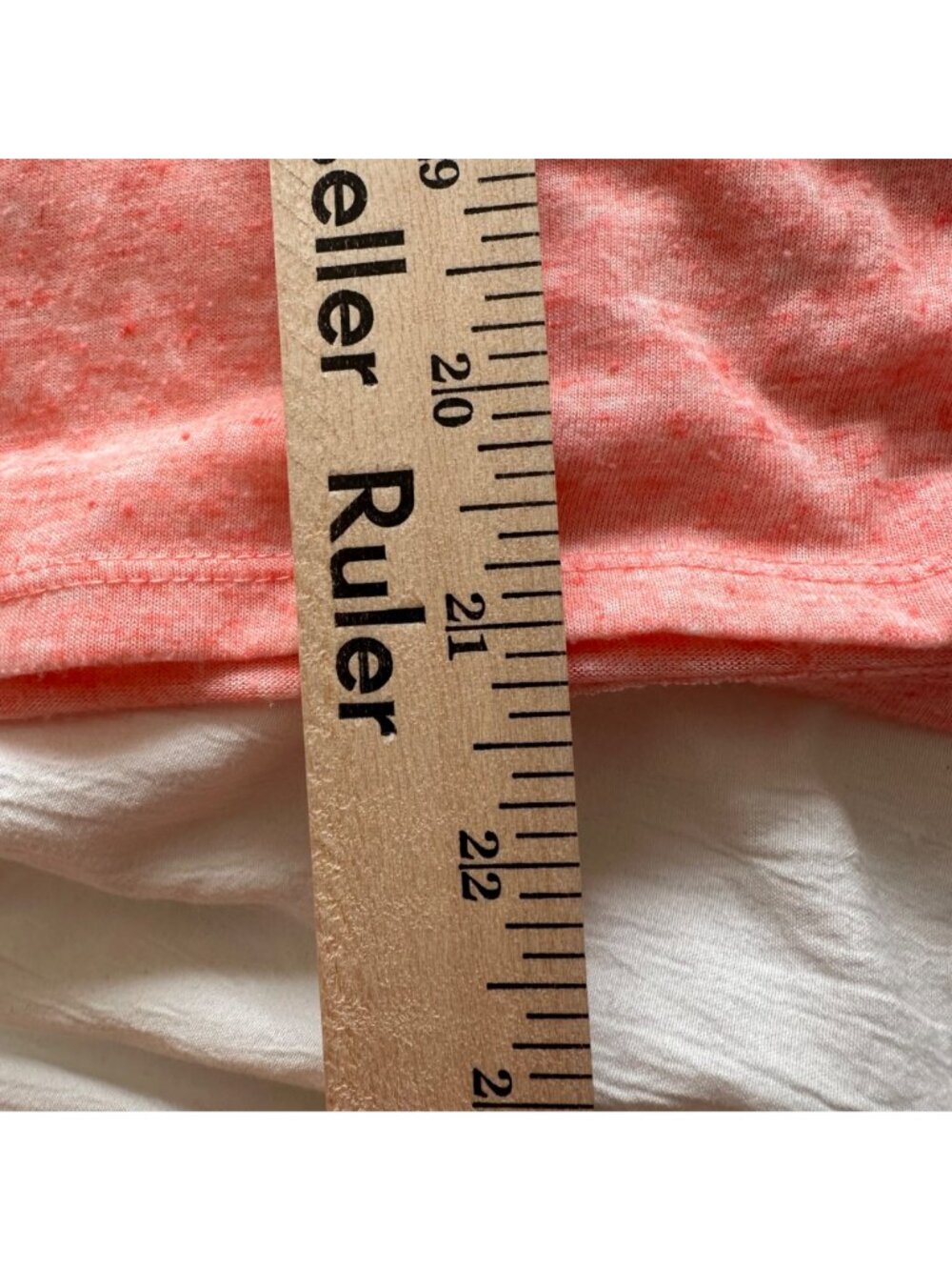 Victoria's Secret Coral V-Neck T-Shirt M Polyester/Linen Blend Beachy Vacation - Picture 12 of 12